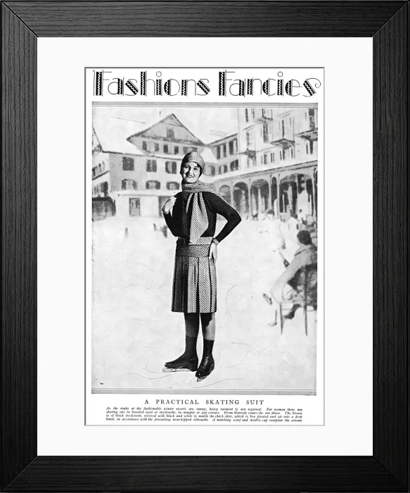 Framed Print : Skating suit from Harrods, 1929 Framed Print : Skating suit from Harrods, 1929