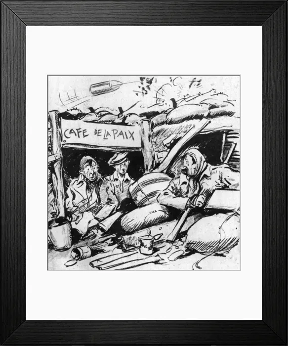 Framed Print : Bairnsfather sketch in revue Framed Print : Bairnsfather sketch in revue