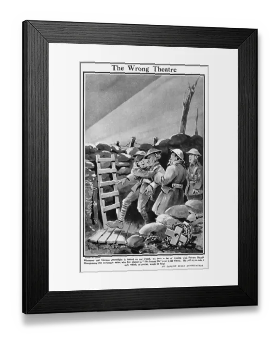 Framed Print : The Wrong Theatre, by Bairnsfather Framed Print : The Wrong Theatre, by Bairnsfather
