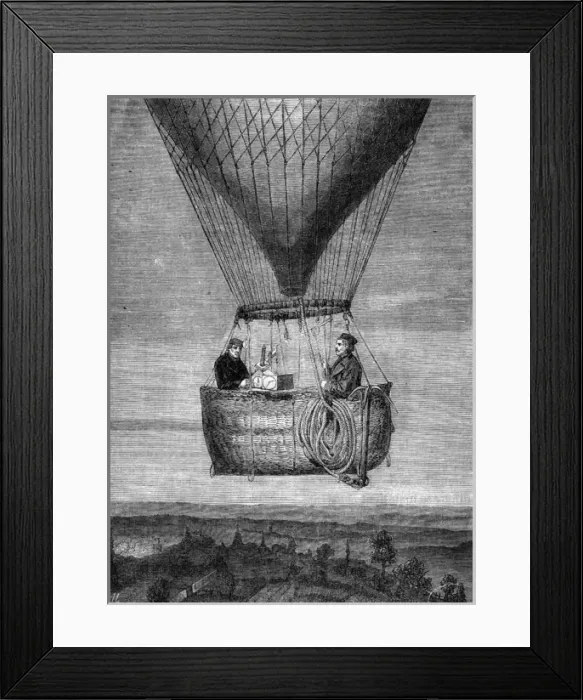 Framed Print : Glaisher and Coxwell scientific balloon ascent, 1862