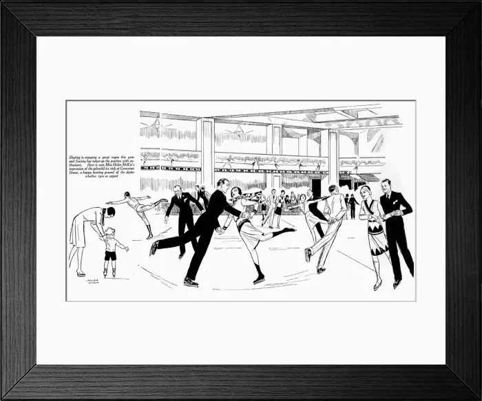 Framed Print : Society at Grosvenor House ice rink, 1929 Framed Print : Society at Grosvenor House ice rink, 1929