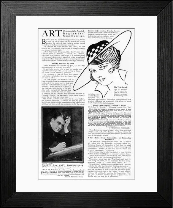 Framed Print : Dawson Art Course advertisement Framed Print : Dawson Art Course advertisement