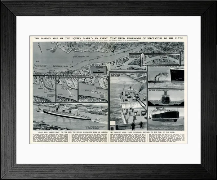 Framed Print : Queen Mary Ocean Liner, journey down the Clyde Framed Print : Queen Mary Ocean Liner, journey down the Clyde