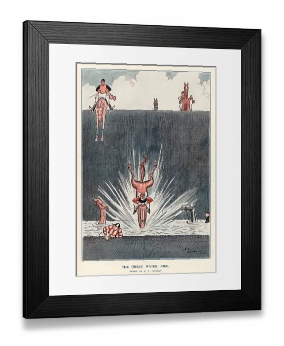 Framed Print : The Great Water Joke by H. M. Bateman Framed Print : The Great Water Joke by H. M. Bateman