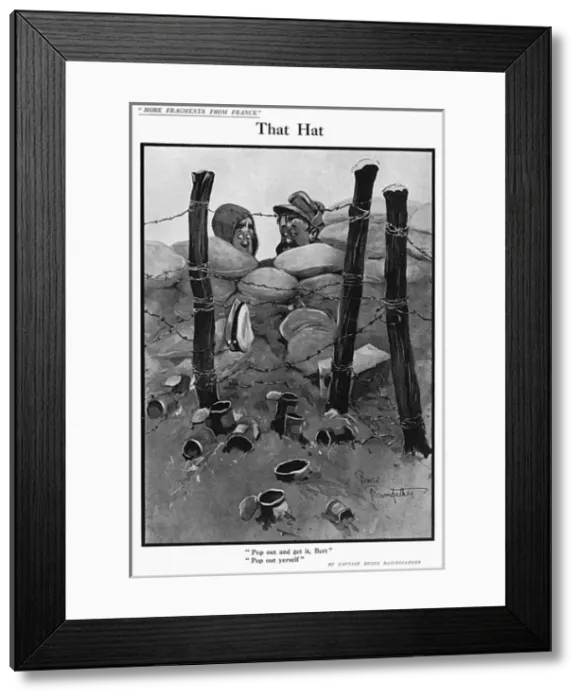 Framed Print : That Hat, by Bairnsfather Framed Print : That Hat, by Bairnsfather
