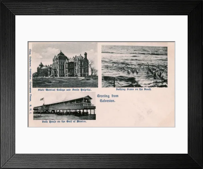 Framed Print : Three scenes of Galveston, Texas, USA Framed Print : Three scenes of Galveston, Texas, USA