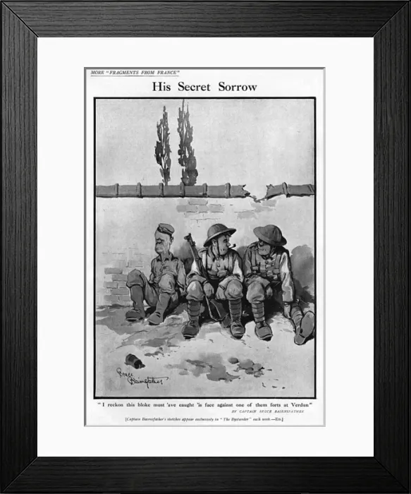 Framed Print : His Secret Sorrow, by Bairnsfather Framed Print : His Secret Sorrow, by Bairnsfather