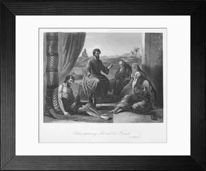 Framed Print : Eliihu reproving Job and his friends Framed Print : Eliihu reproving Job and his friends
