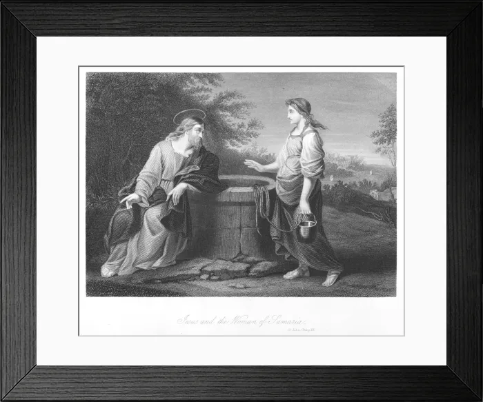 Framed Print : Jesus and the woman of Samaria Framed Print : Jesus and the woman of Samaria