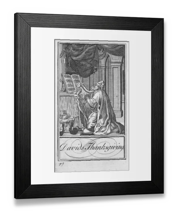 Framed Print : David playing harp giving thanks Framed Print : David playing harp giving thanks