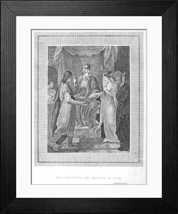Framed Print : Saul shows his daughter to David Framed Print : Saul shows his daughter to David