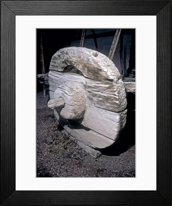 Framed Print : Solid Wooden Cart Wheel Framed Print : Solid Wooden Cart Wheel