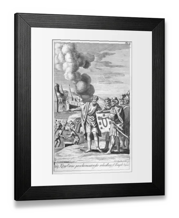 Framed Print : Cyrus proclaiming the rebuilding of the temple Framed Print : Cyrus proclaiming the rebuilding of the temple