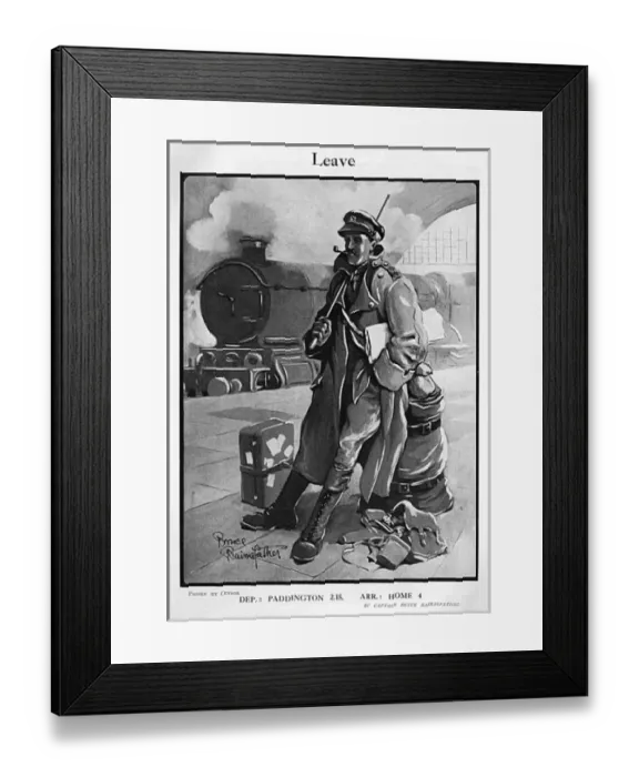 Framed Print : Leave, by Bairnsfather Framed Print : Leave, by Bairnsfather