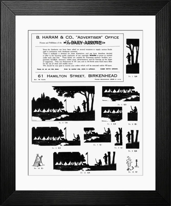 Framed Print : Scouting silhouettes by H. L. Oakley Framed Print : Scouting silhouettes by H. L. Oakley