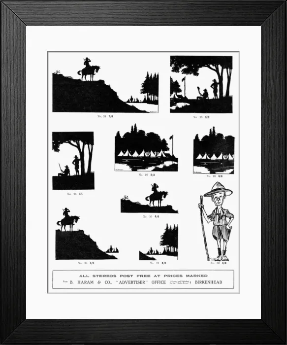 Framed Print : Scouting silhouettes by H. L. Oakley Framed Print : Scouting silhouettes by H. L. Oakley