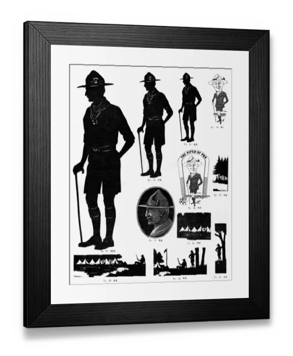 Framed Print : Scouting silhouettes by H. L. Oakley Framed Print : Scouting silhouettes by H. L. Oakley