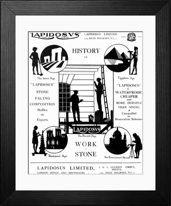 Framed Print : Silhouette advertisement for Lapidosus Limited Framed Print : Silhouette advertisement for Lapidosus Limited