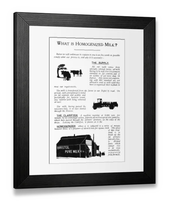 Framed Print : Silhouettes for Bristol Pure Milk Co Ltd Framed Print : Silhouettes for Bristol Pure Milk Co Ltd