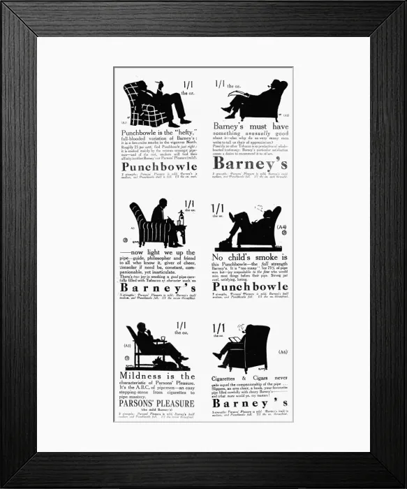 Framed Print : Advertisements for John Sinclairs tobacco by H. L. Oakley Framed Print : Advertisements for John Sinclairs tobacco by H. L. Oakley