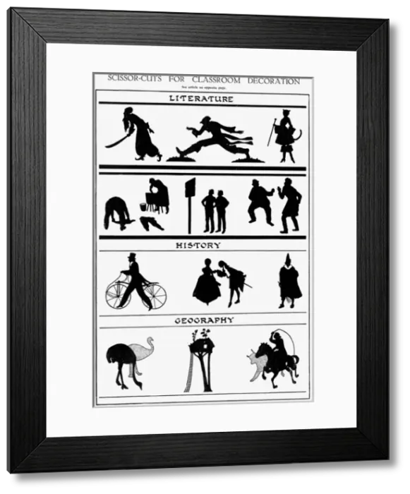 Framed Print : Silhouettes for classroom decoration by H. L. Oakley Framed Print : Silhouettes for classroom decoration by H. L. Oakley