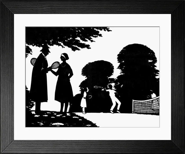 Framed Print : Silhouette of people playing tennis Framed Print : Silhouette of people playing tennis