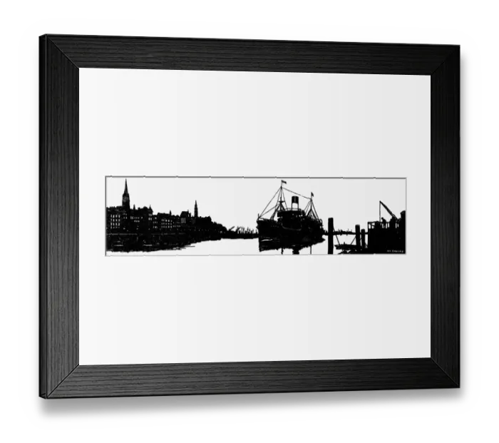 Framed Print : Silhouette design for Continental Services Framed Print : Silhouette design for Continental Services