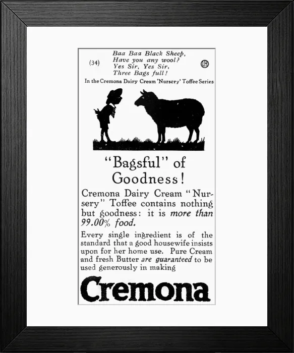 Framed Print : Silhouette of a boy with a sheep, Cremona advert Framed Print : Silhouette of a boy with a sheep, Cremona advert