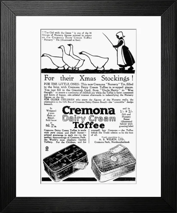 Framed Print : Silhouette of girl and geese, Cremona advert Framed Print : Silhouette of girl and geese, Cremona advert
