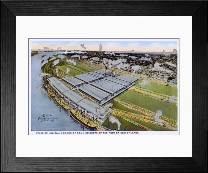 Framed Print : View of the Port of New Orleans, Louisiana, USA Framed Print : View of the Port of New Orleans, Louisiana, USA