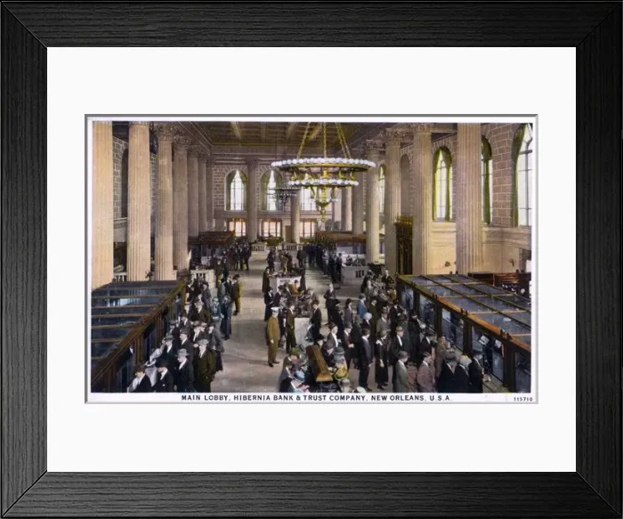 Framed Print : Main Lobby of a large bank, New Orleans, USA Framed Print : Main Lobby of a large bank, New Orleans, USA
