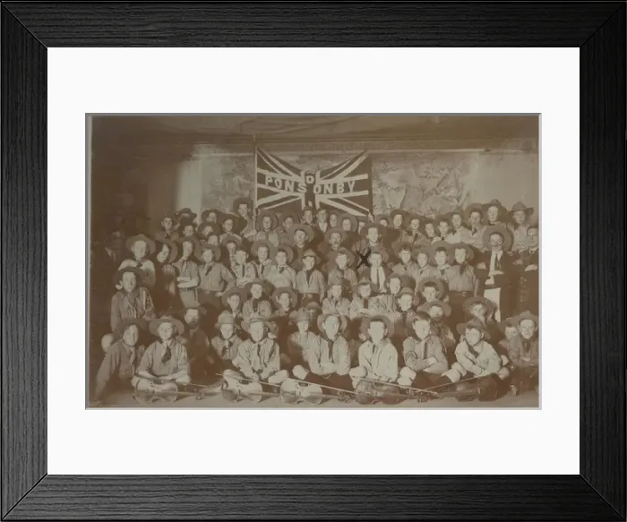 Framed Print : Boy scouts of Ponsonby Troop, New Zealand, in hut