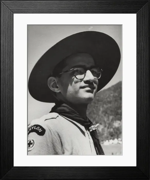 Framed Print : Portrait of a boy scout, Ceylon (Sri Lanka) Framed Print : Portrait of a boy scout, Ceylon (Sri Lanka)