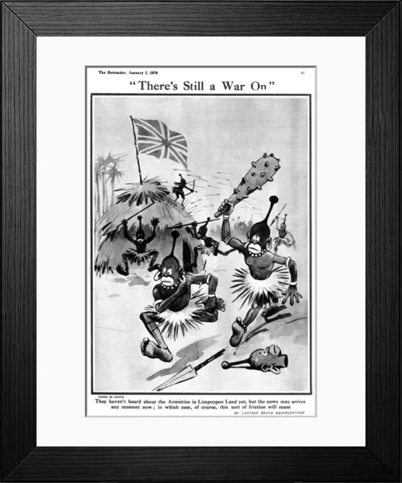 Framed Print : Theres Still a War On, by Bairnsfather Framed Print : Theres Still a War On, by Bairnsfather