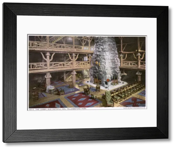 Framed Print : Lobby of Old Faithful Inn, Yellowstone National Park, USA Framed Print : Lobby of Old Faithful Inn, Yellowstone National Park, USA