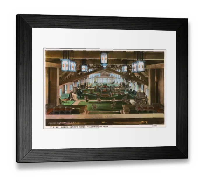 Framed Print : Lobby of Canyon Hotel, Yellowstone National Park, USA Framed Print : Lobby of Canyon Hotel, Yellowstone National Park, USA
