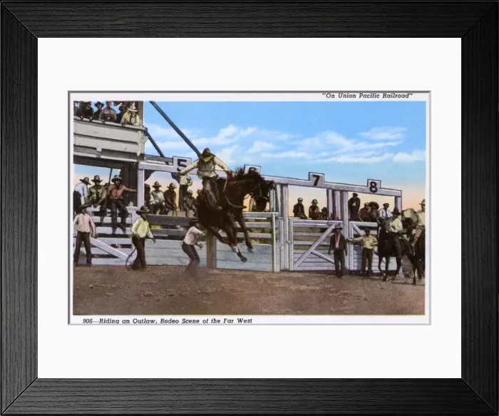 Framed Print : Rodeo scene at Cheyenne, Wyoming, USA Framed Print : Rodeo scene at Cheyenne, Wyoming, USA