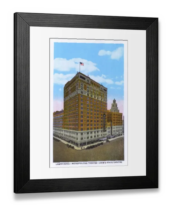 Framed Print : Lamar Hotel and two theatres, Houston, Texas, USA Framed Print : Lamar Hotel and two theatres, Houston, Texas, USA
