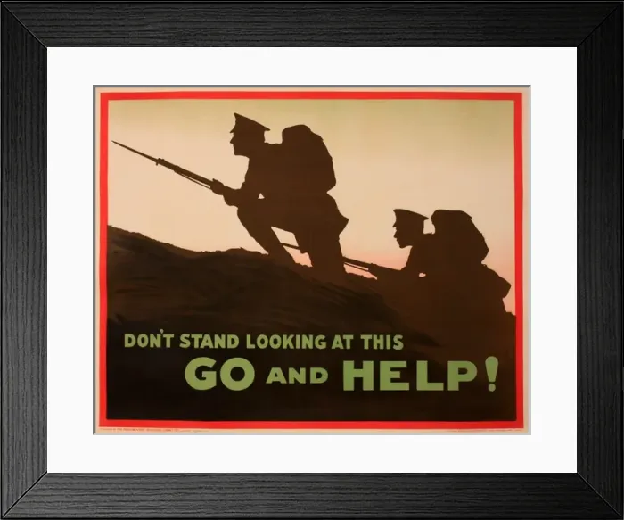Framed Print : WWI Poster, Go and Help Framed Print : WWI Poster, Go and Help