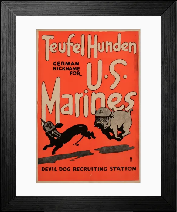 Framed Print : WWI Poster, US Marines Framed Print : WWI Poster, US Marines