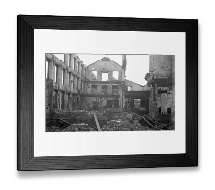 Framed Print : Massive fire damage at hat factory Framed Print : Massive fire damage at hat factory