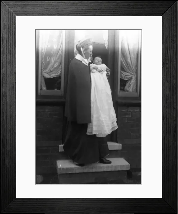 Framed Print : Edwardian nurse and child Framed Print : Edwardian nurse and child