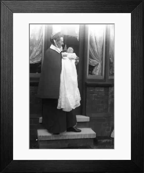 Framed Print : Edwardian nurse and child Framed Print : Edwardian nurse and child