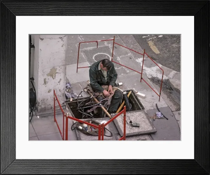 Framed Print : Telephone Cable Repair Framed Print : Telephone Cable Repair