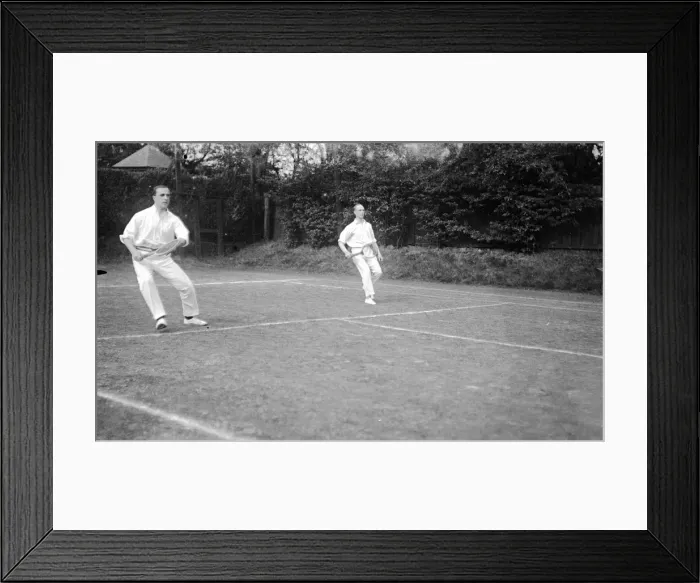 Framed Print : Mens doubles tennis match Framed Print : Mens doubles tennis match