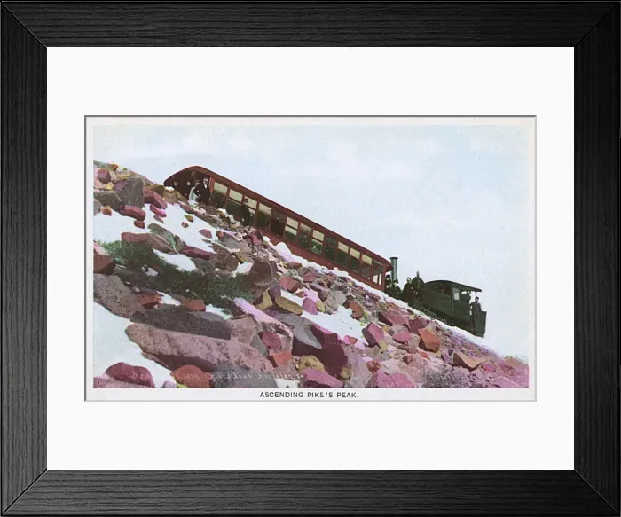 Framed Print : Railway train ascending Pikes Peak, Colorado, USA Framed Print : Railway train ascending Pikes Peak, Colorado, USA
