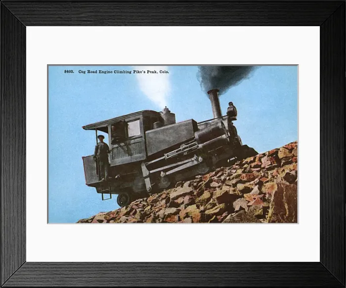 Framed Print : Cog road engine climbing Pikes Peak, Colorado, USA Framed Print : Cog road engine climbing Pikes Peak, Colorado, USA