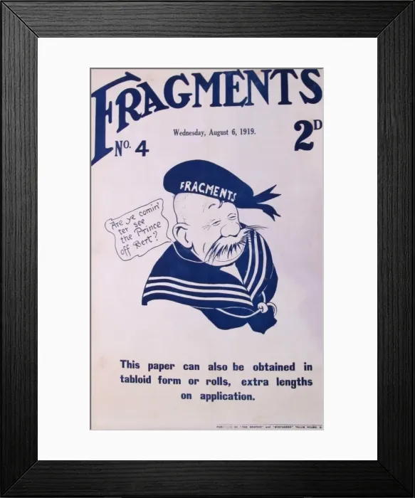 Framed Print : Fragments magazine poster by Bruce Bairnsfather, 1919 Framed Print : Fragments magazine poster by Bruce Bairnsfather, 1919