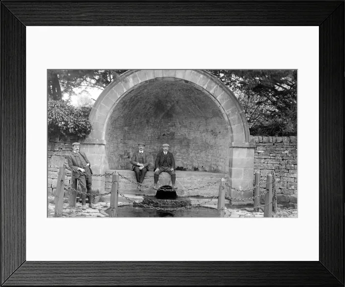 Framed Print : Three men at Hall Well, Tissington Framed Print : Three men at Hall Well, Tissington