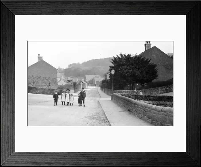 Framed Print : Cromford - a group of children in the road Framed Print : Cromford - a group of children in the road